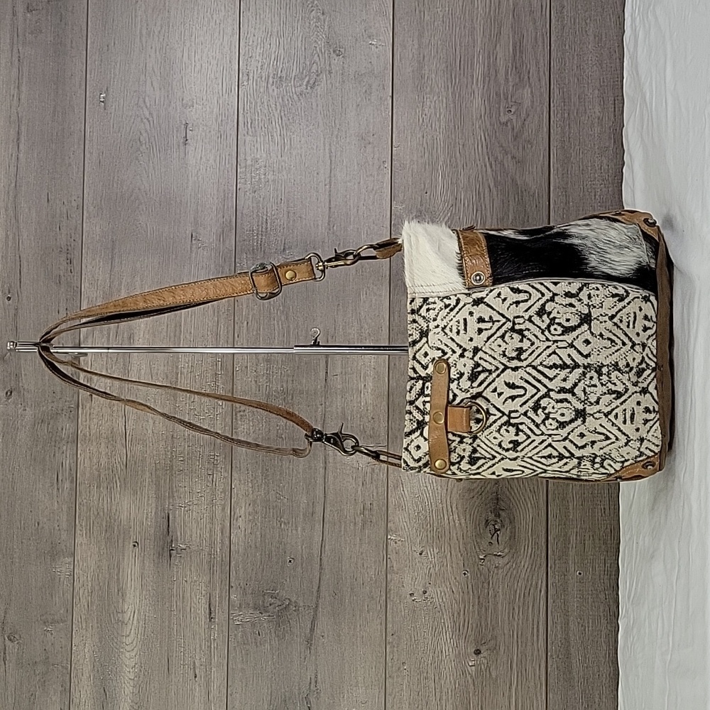 Myra Bag Black and White Patterned Shoulder Bag